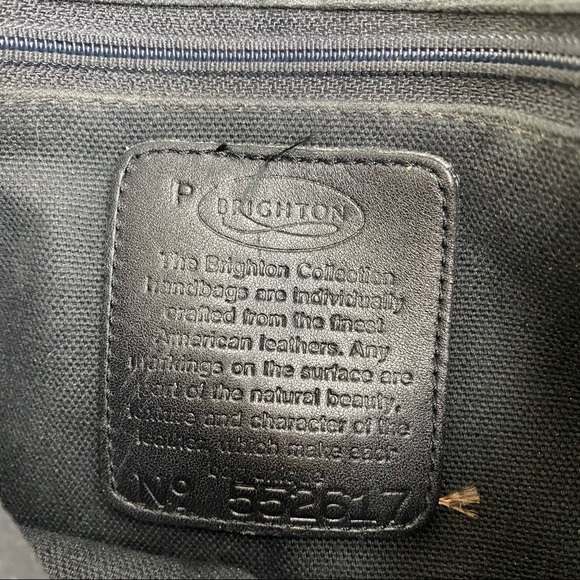 Vintage Brighton Croc Embossed Leather Bucket Crossbody - Picture 6 of 7